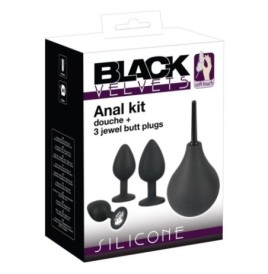 Kit sex toy anale in silicone Doccia intima con 3 anal plug S M L -...