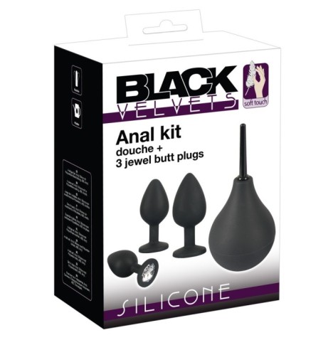 Kit sex toy anale in silicone Doccia intima con 3 anal plug S M L -...