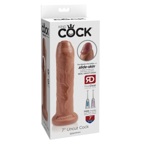 King Cock 7 "Uncut - Tan fallo realistico con ventosa - Falli Reali...