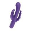 Vibratore triplo stimolatore vaginale anale clitoride in silicone