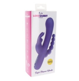 Vibratore triplo stimolatore vaginale anale clitoride in silicone -...