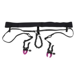 Tanga con pinze vaginali e perle Pearl String with Silicone Clamps ...