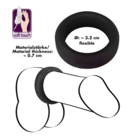 Anello fallico in silicone nero ritardante Cock Ring - Anelli Falli...