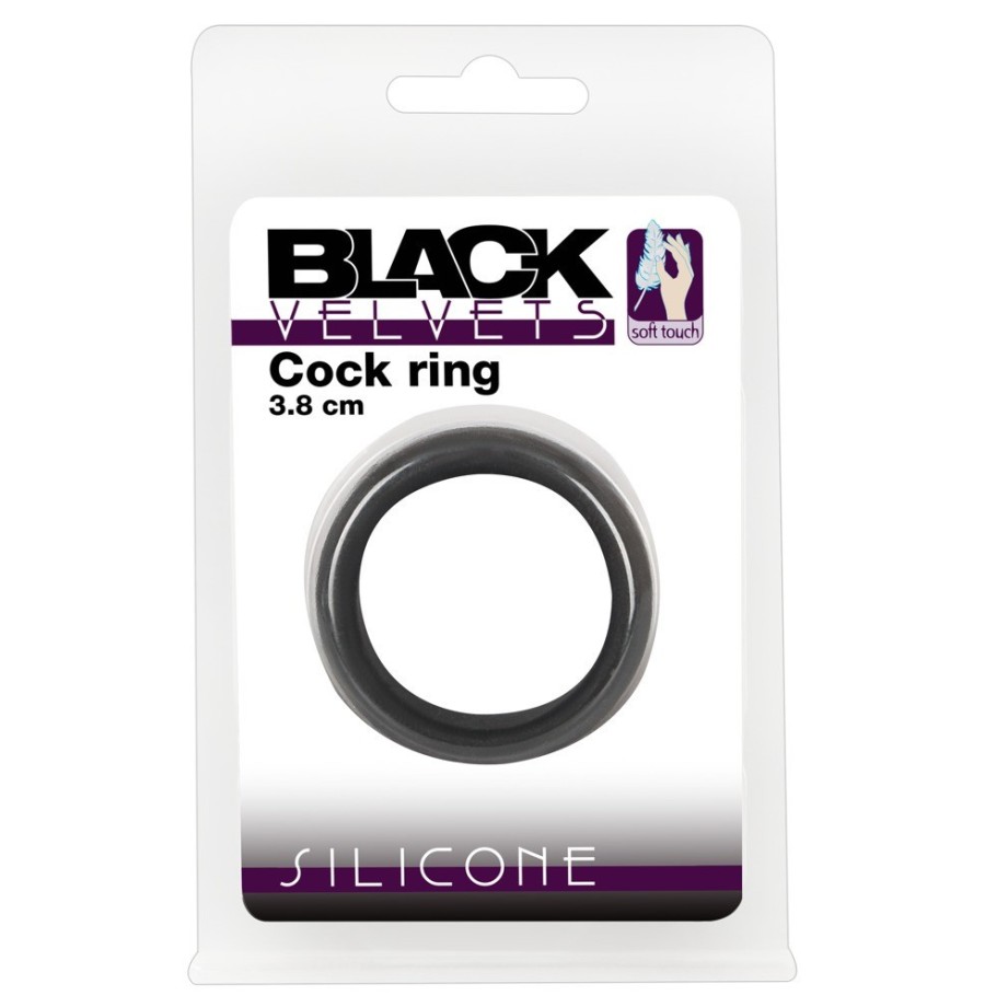 Anello fallico ritardante in silicone nero Cock Ring