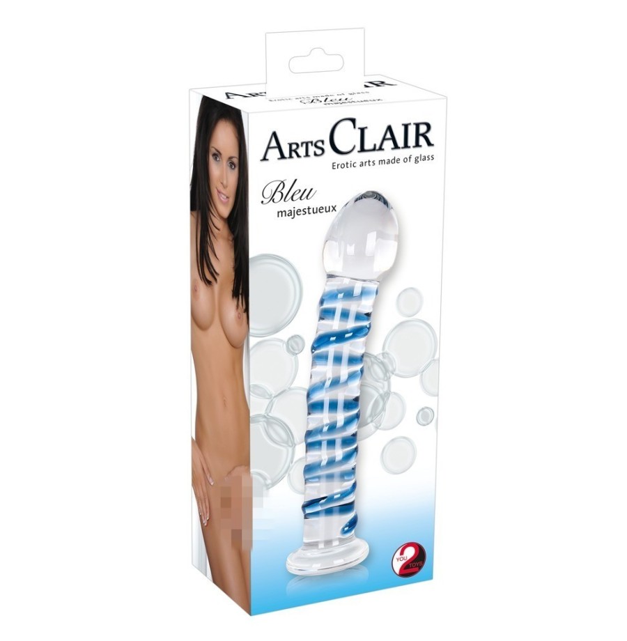 Fallo in vetro vaginale anale Arts Clair Bleu Glass Dildo