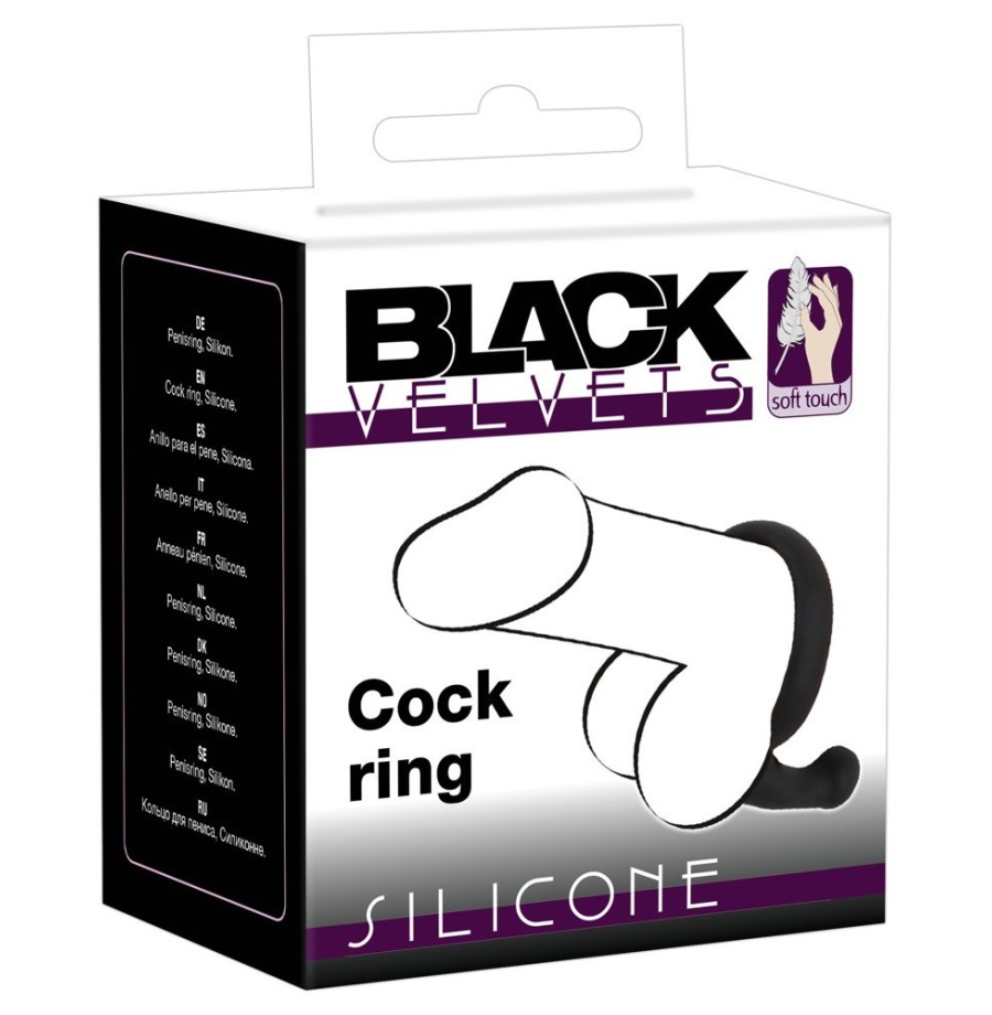 Anello fallico ritardande con plug anale Black Velvets Cock Ring