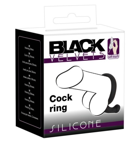 Anello fallico ritardande con plug anale Black Velvets Cock Ring - ...