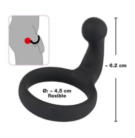 Anello fallico ritardande con plug anale Black Velvets Cock Ring - ...