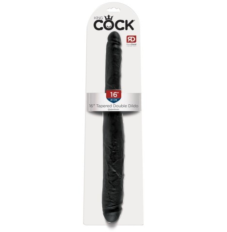 Fallo realistico nero doppio dildo vaginale anale 16" Tapered Doubl...