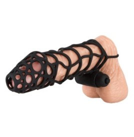 Guaina fallica vibrante Penis Sleeve Black Velvet M - Guaine Indoss...