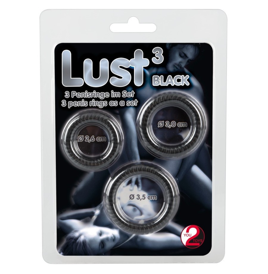 Anello fallico kit 3 pz cock ring ritardante Lust Cock Ring Trio