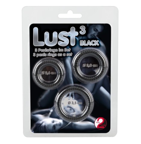 Anello fallico kit 3 pz cock ring ritardante Lust Cock Ring Trio - ...