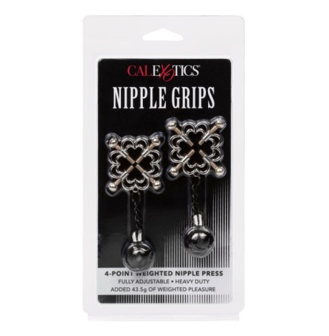 Pinze per capezzoli bondage 4-Point Weighted Nipple Press - Stimola...