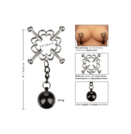 Pinze per capezzoli bondage 4-Point Weighted Nipple Press - Stimola...