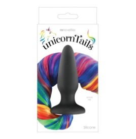 Plug anale in silicone nero mini dilatatore Unicorn Tails - Plug An...