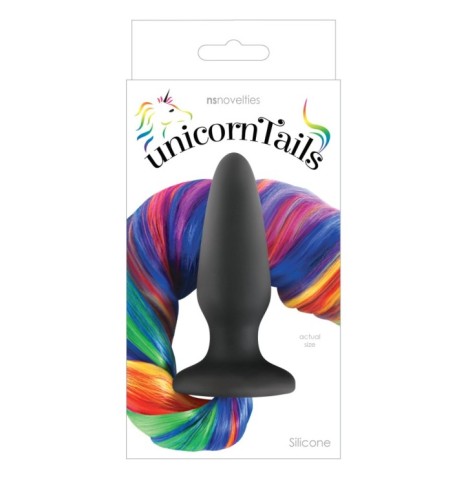 Plug anale in silicone nero mini dilatatore Unicorn Tails - Plug An...