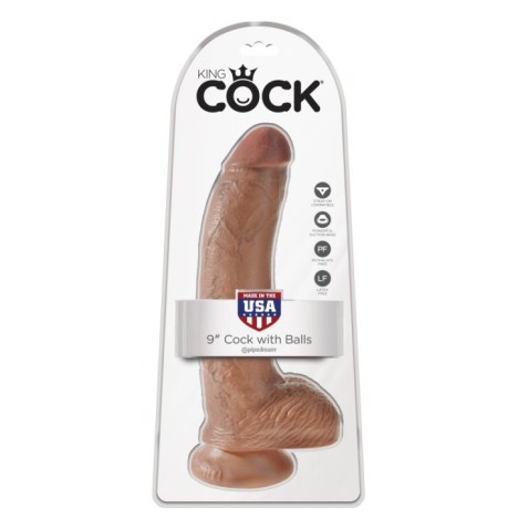 Fallo realistico vaginale anale con ventosa e testicoli Cock 9 Inch...