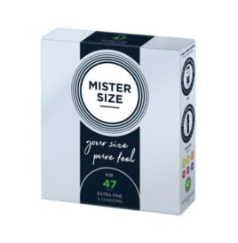 Preservativi in lattice MISTER SIZE 47mm Condoms 3pcs - Profilattic...