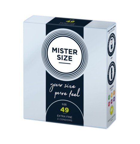 Preservativi lubrificati in lattice MISTER SIZE 49mm Condoms 3pcs -...