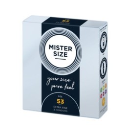 Preservativi in lattice lubrificati MISTER SIZE 53mm Condoms 3pcs -...