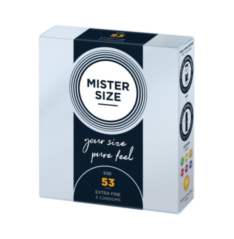 Preservativi in lattice lubrificati MISTER SIZE 53mm Condoms 3pcs -...