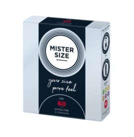 Profilattici sottili MISTER SIZE 60mm Condoms 3pcs - Profilattici -...