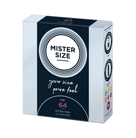 Preservativi sottili MISTER SIZE 64mm Condoms 3pcs - Profilattici -...