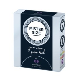 Profilattici lubrificati MISTER SIZE 69mm Condoms 3pcs - Profilatti...