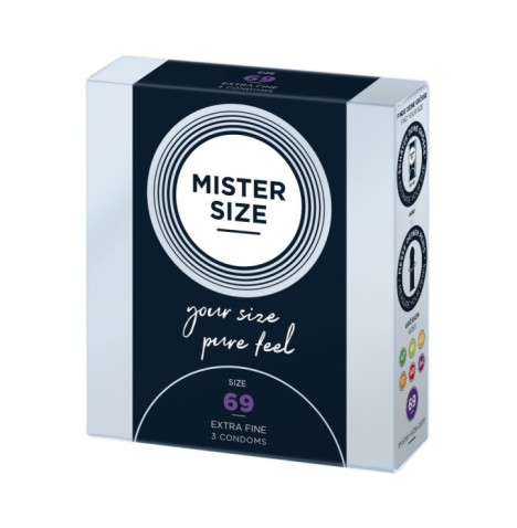 Profilattici lubrificati MISTER SIZE 69mm Condoms 3pcs - Profilatti...