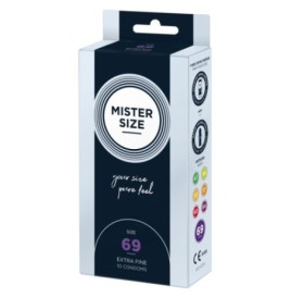 Preservativi sottili in lattice MISTER SIZE 69mm Condoms 10pcs - Pr...