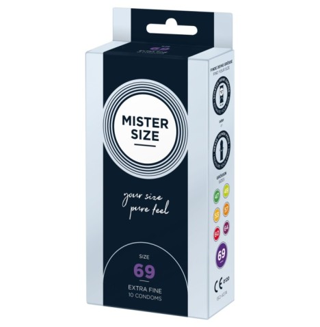 Preservativi sottili in lattice MISTER SIZE 69mm Condoms 10pcs - Pr...