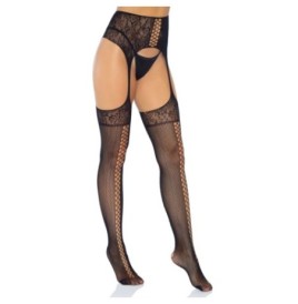 Collant Lace Up Garterbelt Stockings black - Calze e Collant - Sexy...