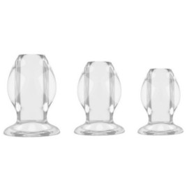 Plug anale kit dilatatore a tunnel Set butt Crystal Twins - Plug An...