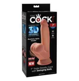 Pene finto con ventosa 3D Cock Swinging Balls 7 Inch - Falli Realis...