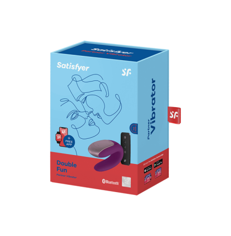 Vibratore per coppia Double Fun Purple con APP - Coppia - Sexy Shop...