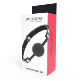 Morso sadomaso DARKNESS BALL GAG IN SILICONE NERO - Morsi - Sexy Sh...