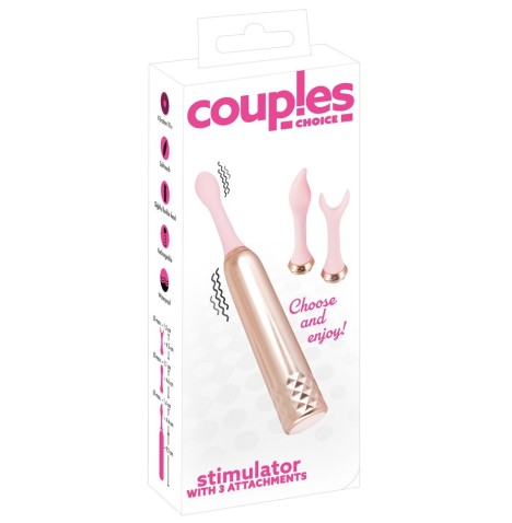 Vibratore per coppie Stimulator with 3 attachments - Stimolatori Va...