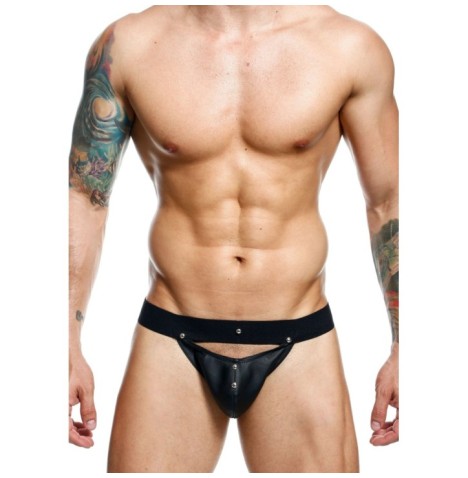 Slip sospensorio uomo nero DNGEON Peakaboo Jock - Slip - Sexy Shop ...