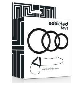 anello fallico Kit ADDICTED TOYS ANELLI SET PER PENE NERO - Sex Toy...