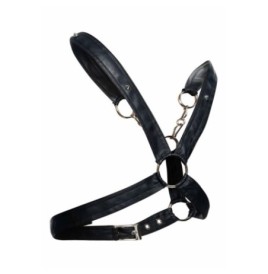 Pettorina nera in ecopelle DNGEON Cross Chain Harness - Tanga e Per...