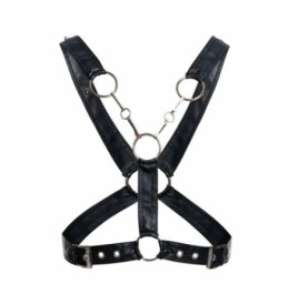 Pettorina nera in ecopelle DNGEON Cross Chain Harness - Tanga e Per...