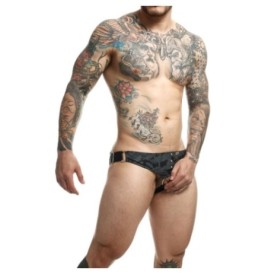 Slip con anello fallico verde militare DNGEON Cockring Jockstrap - ...