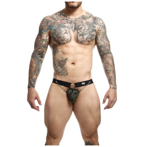 Perizoma uomo verde militare DNGEON Chain Jockstrap - Tanga e Periz...