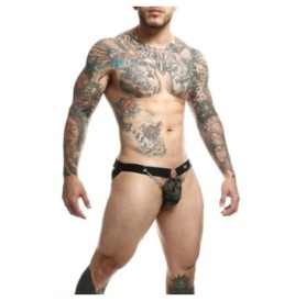 Perizoma uomo verde militare DNGEON Chain Jockstrap - Tanga e Periz...