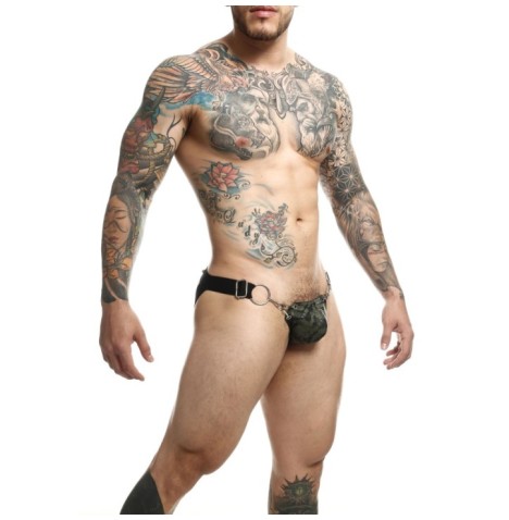 Perizoma uomo verde militare DNGEON Snap Jockstrap - Tanga e Perizo...