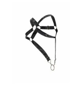 Pettorina grigio militare DNGEON Cross Cockring Harness - Tanga e P...