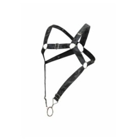 Pettorina grigio militare DNGEON Cross Cockring Harness - Tanga e P...