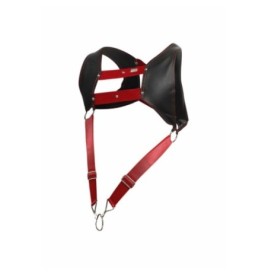 Pettorina rosso e nera DNGEON Top Cockring Harness - Tanga e Perizo...