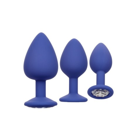 Kit plug anale Cheeky Gems 3 Pcs blu - Plug Anale - Sexy Shop Ingrosso