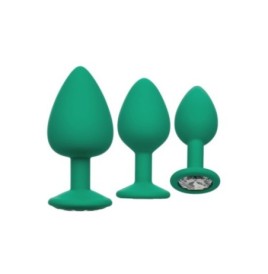 Kit plug anale Cheeky Gems 3 Pcs verde - Plug Anale - Sexy Shop Ing...